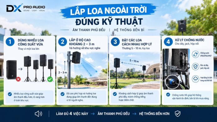 hướng dẫn lắp loa sân vườn đúng kỹ thuật