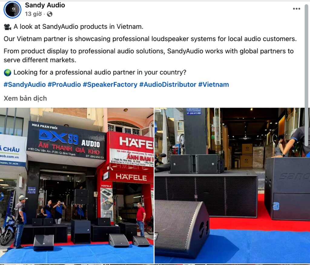 Đại lý chính thức của Sandyaudio